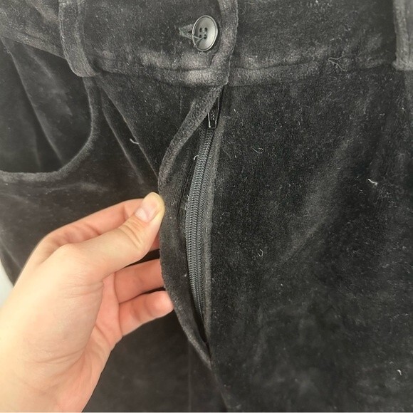 Kenzie Black Velvet Pants Size European 38/US 6 - Picture 7 of 13